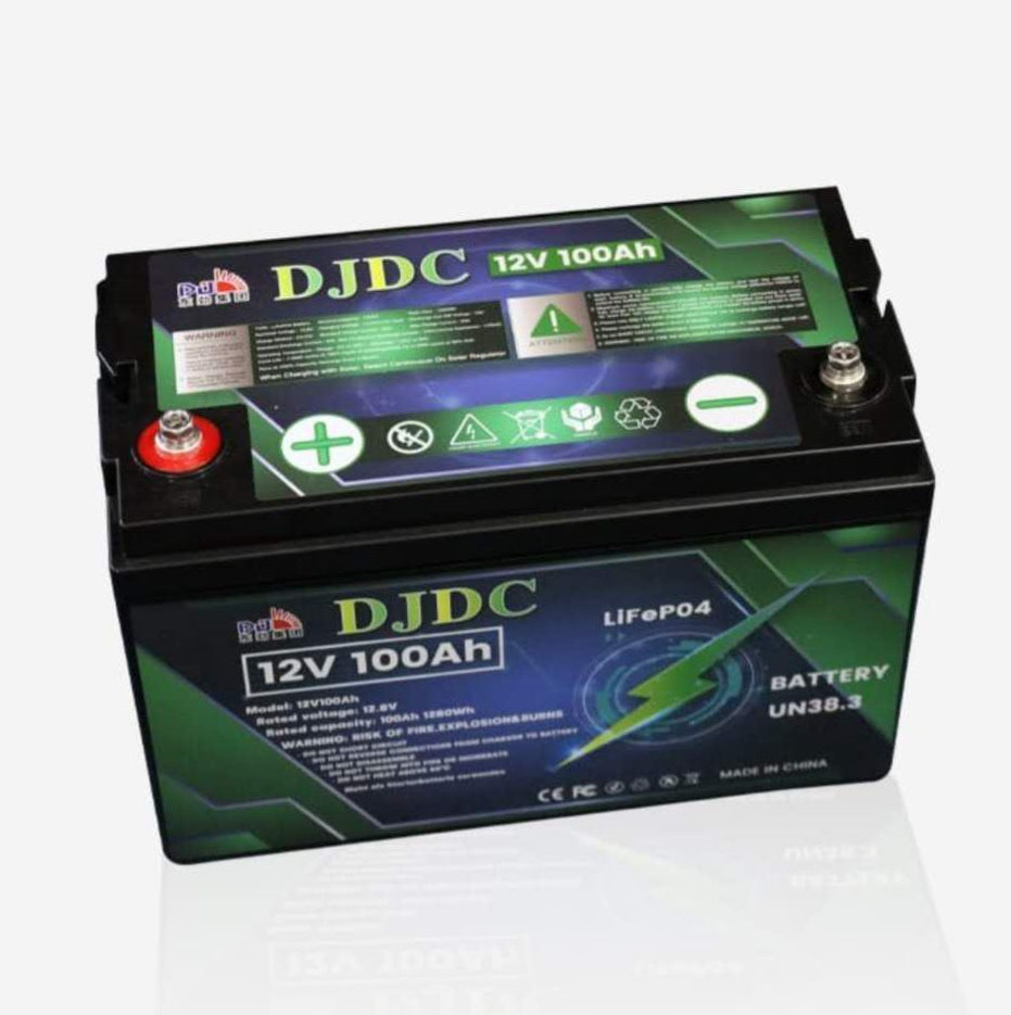 DJDC 12V Lithium Battery 100Ah LiFePO4 with 5 years warranty